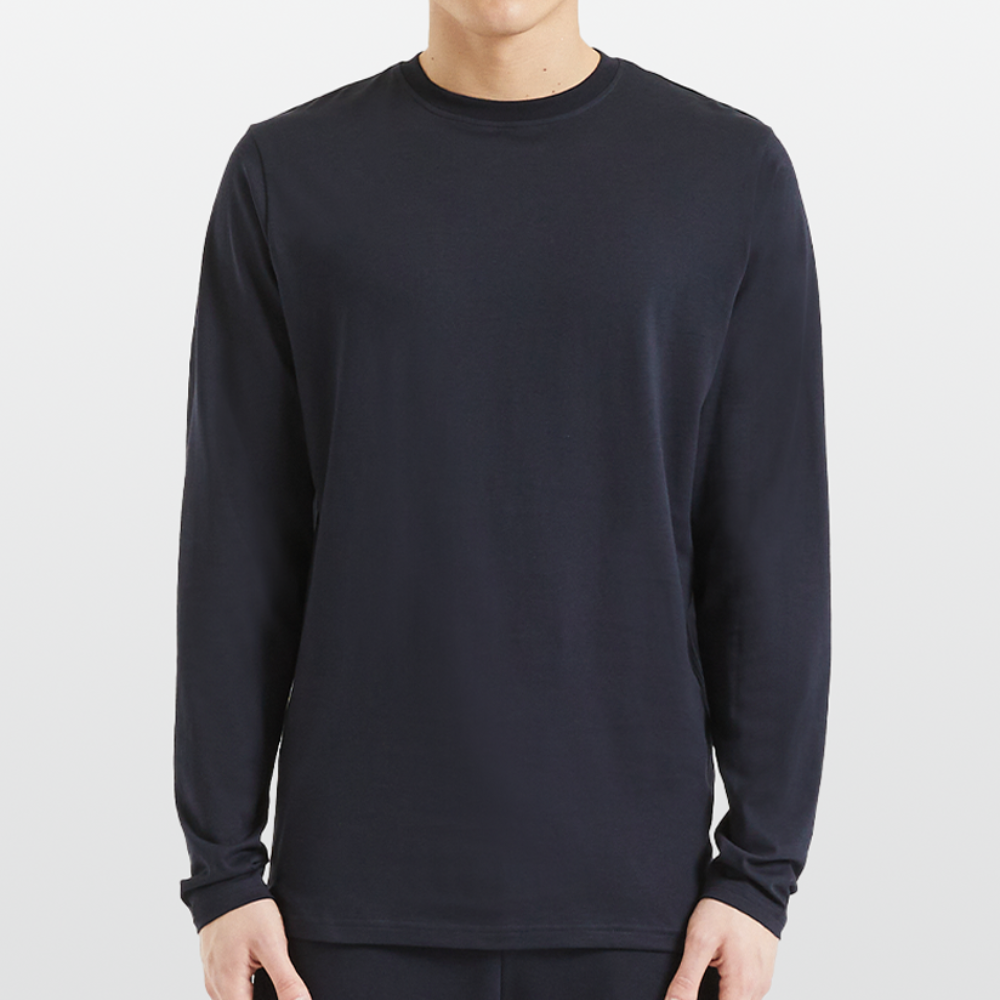 Organic Relaxed Longsleeve Shirt - DARK NAVY